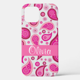 Roze Paisley Name Girly Case-Mate iPhone Case
