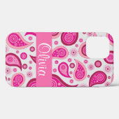 Roze Paisley Name Girly Case-Mate iPhone Case (Achterkant (horizontaal))