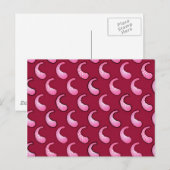 Roze paisley op bordeauxrood briefkaart (Voorkant / Achterkant)