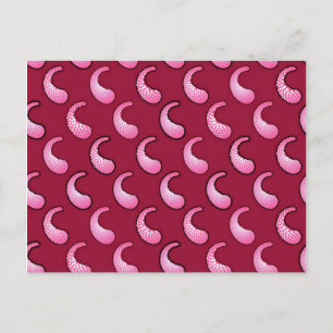 Roze paisley op bordeauxrood briefkaart