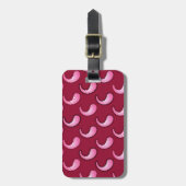 Roze paisley op maroon bagagelabel (Voorkant verticaal)