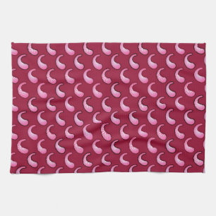 Roze paisley op maroon theedoek