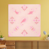 Roze Paisley Pattern Canvas Afdruk (Insitu (Woonkamer))