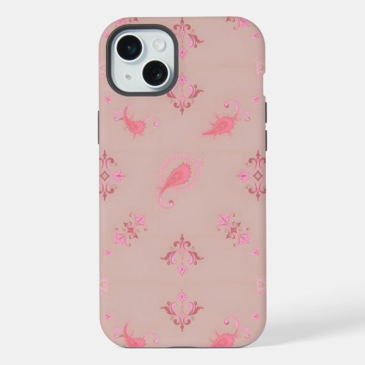 Roze Paisley Pattern iPhone Hoesje (Achterkant)