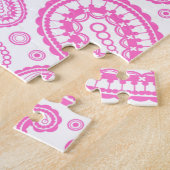 Roze Paisley Pattern Legpuzzel (Zijkant)