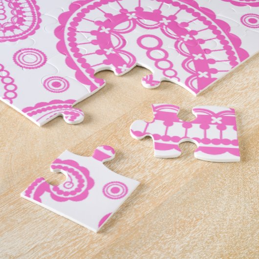 Roze Paisley Pattern Legpuzzel (Zijkant)
