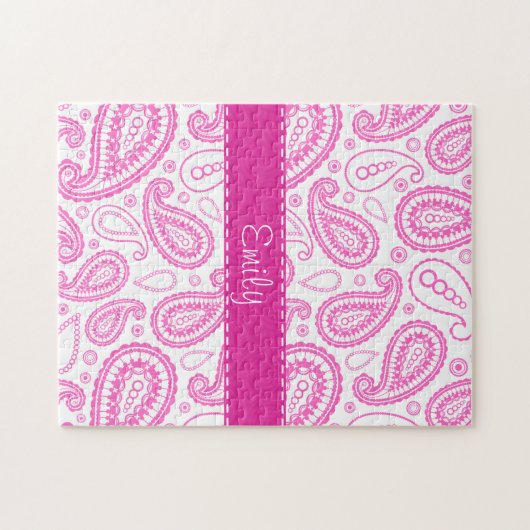 Roze Paisley Pattern Legpuzzel (Horizontaal)