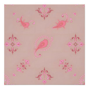 Roze Paisley Pattern Perfect Poster