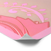 Roze Paisley Pattern Poster (Hoek)