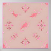 Roze Paisley Pattern Poster (Voorkant)