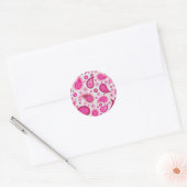 Roze Paisley Pattern Ronde Sticker (Envelop)