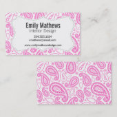 Roze Paisley Pattern Visitekaartje (Voorkant / Achterkant)