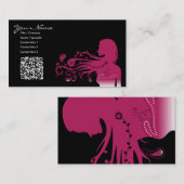 roze paisley :  qr-code visitekaartje (Voorkant / Achterkant)