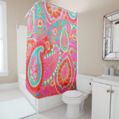 Roze Paisley Shower Curtain Douchegordijn (In situ)