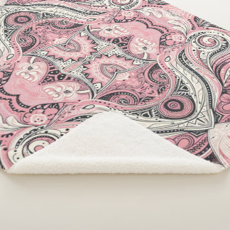 Roze Paisley Thuisstudio Sherpa Deken