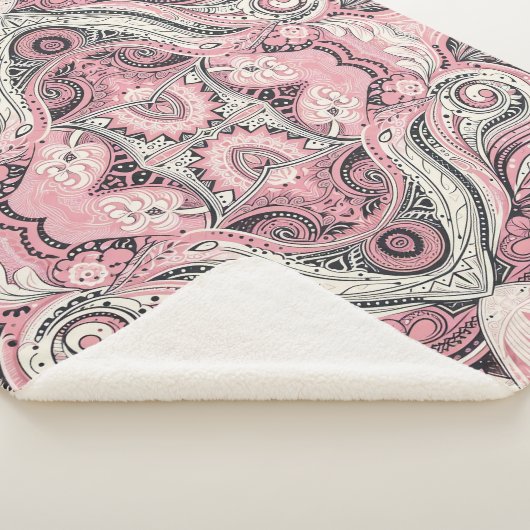 Roze Paisley Thuisstudio Sherpa Deken (3/4)
