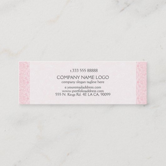 Roze  Paisley Wedding Planner Mini Visitekaartje (Achterkant)