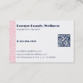 Roze paisleyband op witte achtergrond visitekaartje (Achterkant)