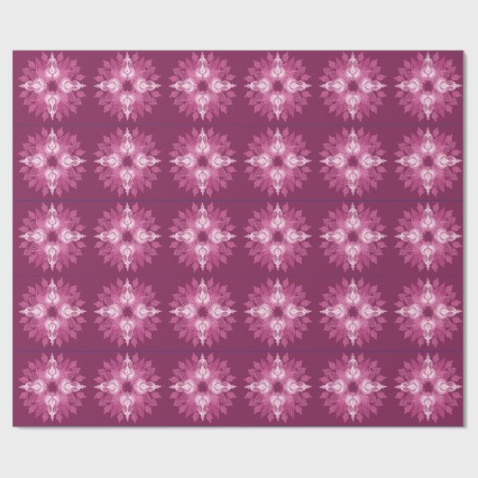 Roze paisleybloem cadeaupapier (Vlak)