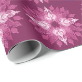 Roze paisleybloem cadeaupapier (Rol Hoek)