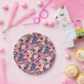  roze paisleypatroon papieren bordje (Feest)