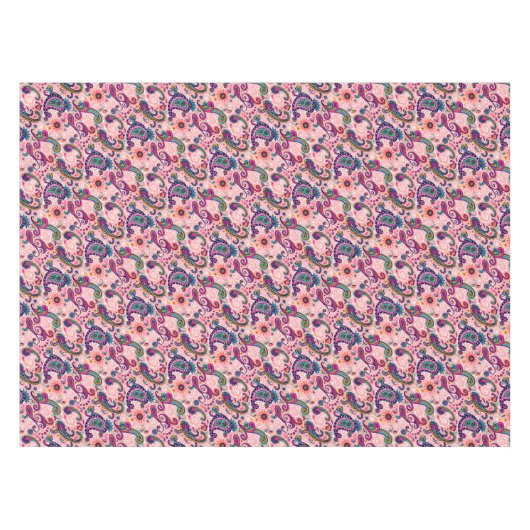  roze paisleypatroon tafelkleed (Voorkant (Horizontaal))