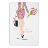 Roze pak zwart portemonnee bloemen vrouw chique Mo Mini Klembord (Achterkant)