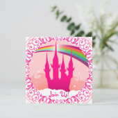 Roze Paleis Uitnodiging (Staand voorkant)