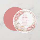 Roze Palet Thee Feest Bruidsuitnodiging Kaart (Voorkant / Achterkant)