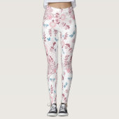 Roze palet William Morris Design Leggings (Voorkant)