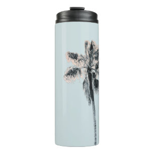 Roze palm Aqua Mint Sky Retro Thermosbeker