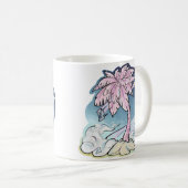 Roze Palm & Blue Bird Mok (Voorkant rechts)