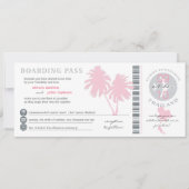 Roze palm Boarding Pass to Thailand Weddenschap Kaart (Voorkant)