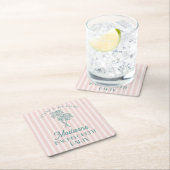 Roze Palm Lente Pastel Strand Bruidsfeest Feest Kartonnen Onderzetters (Insitu)