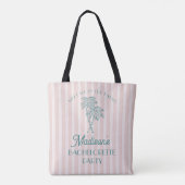 Roze Palm Lente Pastel Strand Bruidsfeest Party Tote Bag (Achterkant)