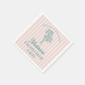 Roze Palm Lente Pastel Strand Bruidsfeestje Servet (Hoek)
