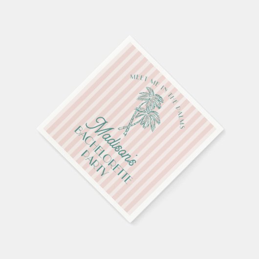 Roze Palm Lente Pastel Strand Bruidsfeestje Servet (Hoek)