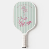 Roze Palm Lente Pastel Strandfeest Pickleball Paddle (Achterkant)