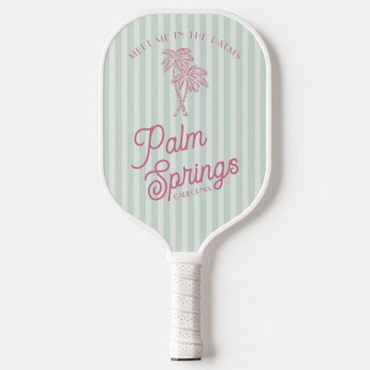 Roze Palm Lente Pastel Strandfeest Pickleball Paddle (Voorkant)