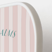 Roze Palm Lente Pastel Strandfeest Pickleball Paddle (Links Detail)