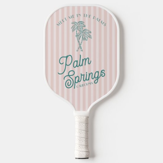 Roze Palm Lente Pastel Strandfeest Pickleball Paddle (Voorkant)