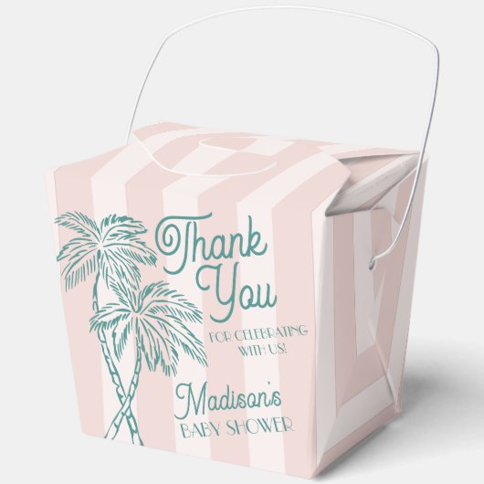 Roze Palm Spring Pastel Beach Baby shower Bedankdoosjes (Voorkant)