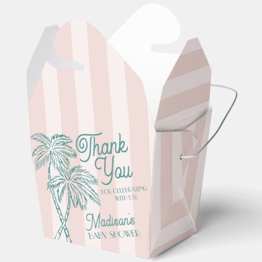 Roze Palm Spring Pastel Beach Baby shower Bedankdoosjes (Open)