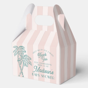 Roze Palm Spring Pastel Beach Baby shower Bedankdoosjes