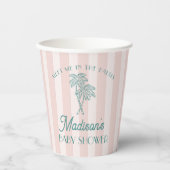 Roze Palm Spring Pastel Beach Baby shower Papieren Bekers