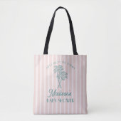 Roze Palm Spring Pastel Beach Baby shower Tote Bag (Voorkant)