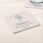 Roze Palm Spring Pastel Beach Bachelorette Party Kartonnen Onderzetters (Schuin)