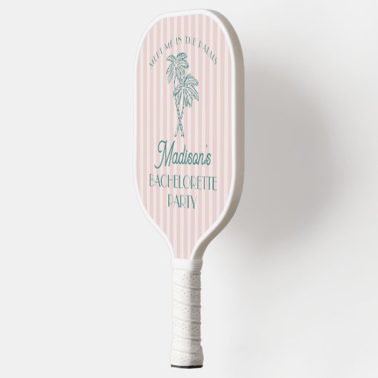 Roze Palm Spring Pastel Beach Bachelorette Party Pickleball Paddle (Links)
