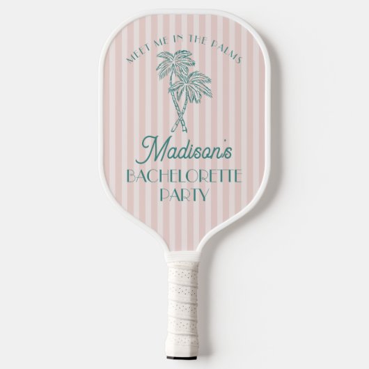 Roze Palm Spring Pastel Beach Bachelorette Party Pickleball Paddle (Achterkant)