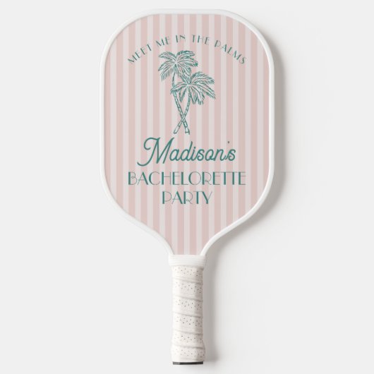 Roze Palm Spring Pastel Beach Bachelorette Party Pickleball Paddle (Voorkant)